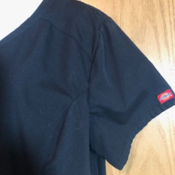 NWOT Dickies Women's Black Scrub Top 2X Button Down Short Sleeve Pockets V Neck - Picture 7 of 10